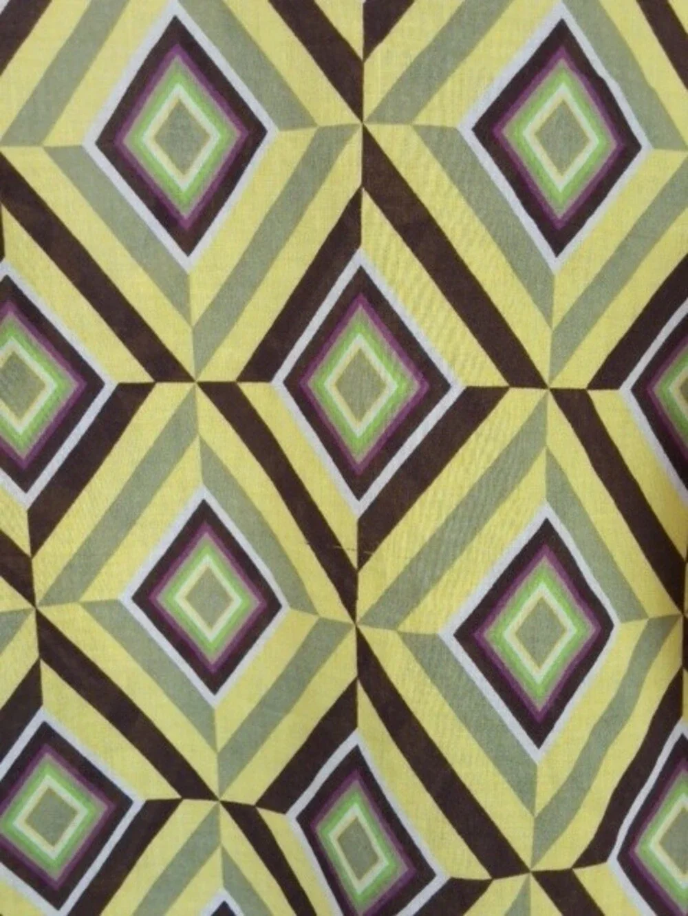 Tory Burch Yellow Geometric V-Neck Blouse